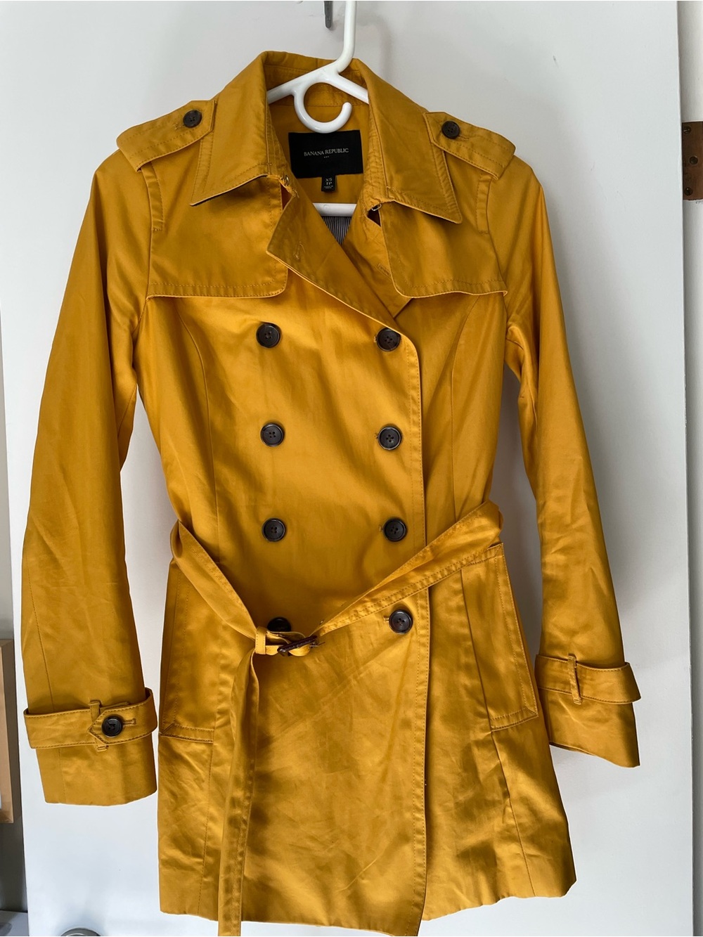 Banana Republic Women's Mustard Yellow Double-Breasted Trench Coat XS